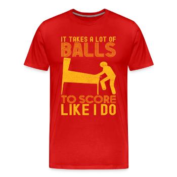 Pinball Flipper - Men's Premium Organic T-Shirt - red - Front - Damien (186cm)