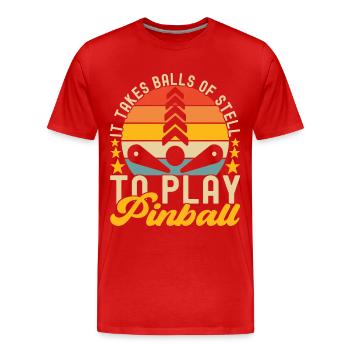 Pinball Flipper - Men's Premium Organic T-Shirt - red - Front - Damien (186cm)