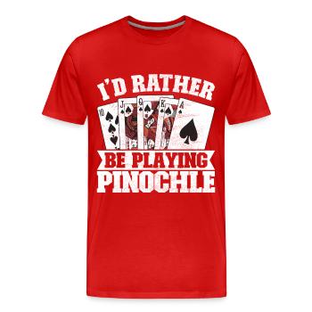 Binocular Pinochle - Men's Premium Organic T-Shirt - red - Front - Damien (186cm)