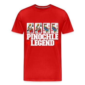Binocular Pinochle - Men's Premium Organic T-Shirt - red - Front - Damien (186cm)