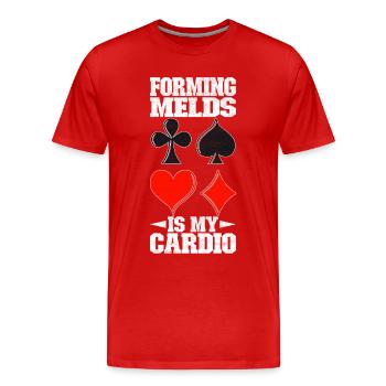 Binocular Pinochle - Men's Premium Organic T-Shirt - red - Front - Damien (186cm)