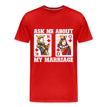 Binocular Pinochle - Men's Premium Organic T-Shirt - red - Front - Damien (186cm)