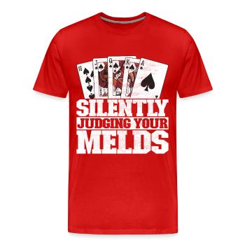Binocular Pinochle - Men's Premium Organic T-Shirt - red - Front - Damien (186cm)