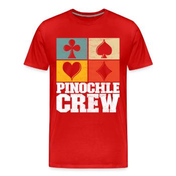 Binocular Pinochle - Men's Premium Organic T-Shirt - red - Front - Damien (186cm)