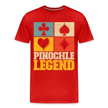 Binocular Pinochle - Men's Premium Organic T-Shirt - red - Front - Damien (186cm)