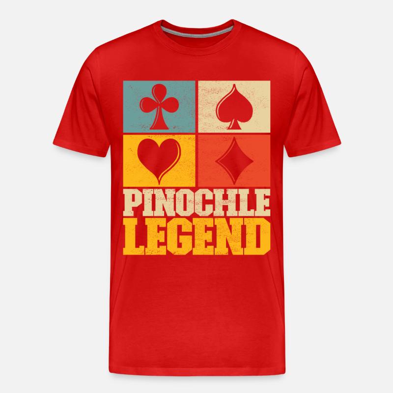 Binokel Pinochle - Männer Premium Bio T-Shirt - Rot