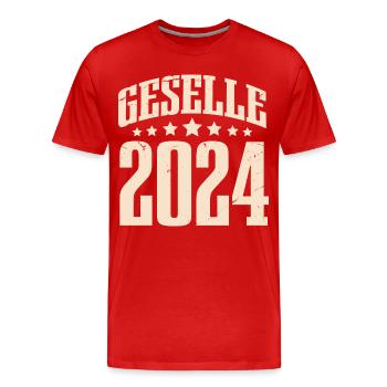Geselle Gesellenprüfung 2024 - Männer Premium Bio T-Shirt - Rot - Vorne - Damien (186cm)