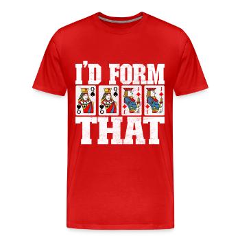 Binocular Pinochle - Men's Premium Organic T-Shirt - red - Front - Damien (186cm)