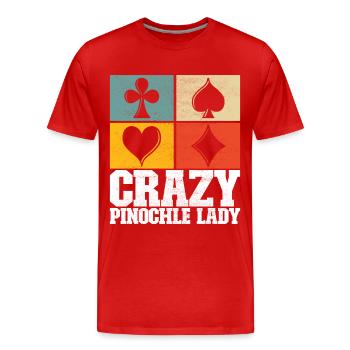 Binocular Pinochle - Men's Premium Organic T-Shirt - red - Front - Damien (186cm)