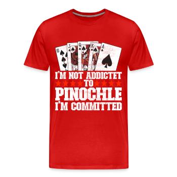 Binocular Pinochle - Men's Premium Organic T-Shirt - red - Front - Damien (186cm)