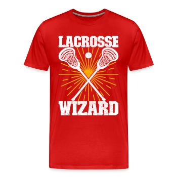 Lacrosse Lacrosse Players - Men's Premium Organic T-Shirt - red - Front - Damien (186cm)