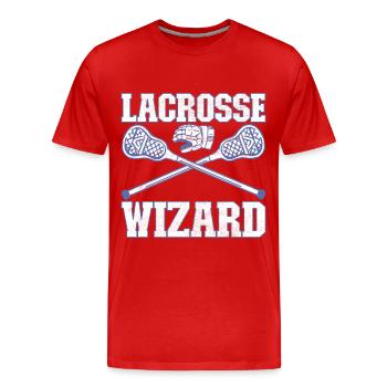 Lacrosse Lacrosse Players - Men's Premium Organic T-Shirt - red - Front - Damien (186cm)