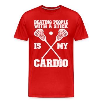 Lacrosse Lacrosse Players - Men's Premium Organic T-Shirt - red - Front - Damien (186cm)