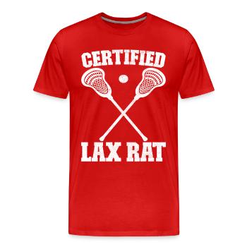 Lacrosse Lacrosse Players - Men's Premium Organic T-Shirt - red - Front - Damien (186cm)