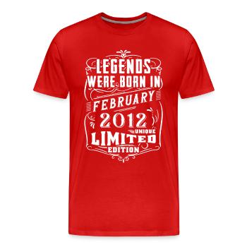 Birthday February 2012 Year Limited Edition - Men's Premium Organic T-Shirt - red - Front - Damien (186cm)