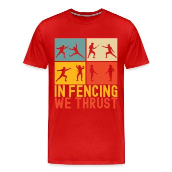 Clôtures Clôtures - T-shirt bio Premium Homme - rouge - Devant - Damien (186cm)
