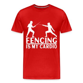Fechten Fechtsport - Männer Premium Bio T-Shirt - Rot - Vorne - Damien (186cm)