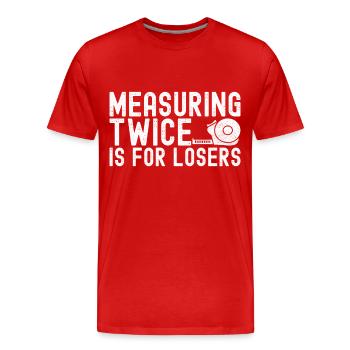 Tiler Floor Layer - Men's Premium Organic T-Shirt - red - Front - Damien (186cm)
