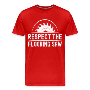 Tiler Floor Layer - Men's Premium Organic T-Shirt - red - Front - Damien (186cm)