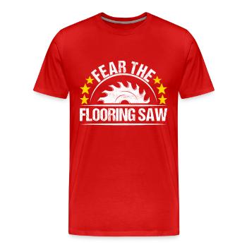 Tiler Floor Layer - Men's Premium Organic T-Shirt - red - Front - Damien (186cm)