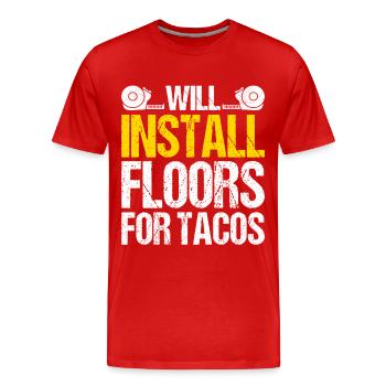 Tiler Floor Layer - Men's Premium Organic T-Shirt - red - Front - Damien (186cm)