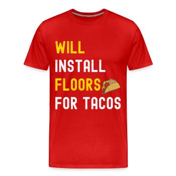 Tiler Floor Layer - Men's Premium Organic T-Shirt - red - Front - Damien (186cm)