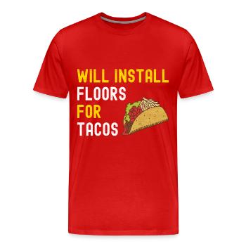 Tiler Floor Layer - Men's Premium Organic T-Shirt - red - Front - Damien (186cm)