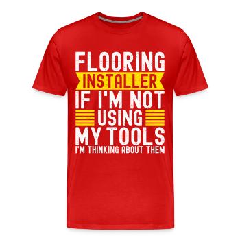 liesenleger floor layer - Men's Premium Organic T-Shirt - red - Front - Damien (186cm)