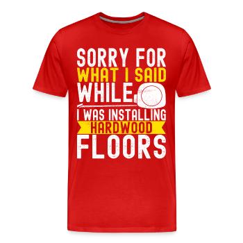 liesenleger floor layer - Men's Premium Organic T-Shirt - red - Front - Damien (186cm)