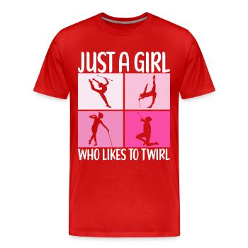 Majorette Gymnastics Majorettes Baton Twirling - Men's Premium Organic T-Shirt - red - Front - Damien (186cm)