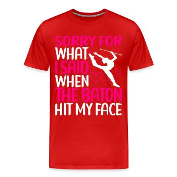 Majorette Gymnastics Majorettes Baton Twirling - Men's Premium Organic T-Shirt - red - Front - Damien (186cm)