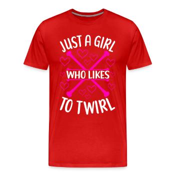 Majorette Gymnastics Majorettes Baton Twirling - Men's Premium Organic T-Shirt - red - Front - Damien (186cm)