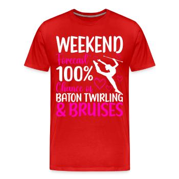 Majorette Gymnastics Majorettes Baton Twirling - Men's Premium Organic T-Shirt - red - Front - Damien (186cm)