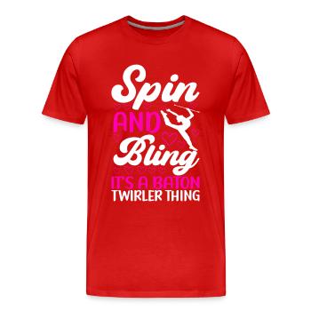 Majorette Gymnastics Majorettes Baton Twirling - Men's Premium Organic T-Shirt - red - Front - Damien (186cm)