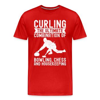 Joueurs de curling - T-shirt bio Premium Homme - rouge - Devant - Damien (186cm)