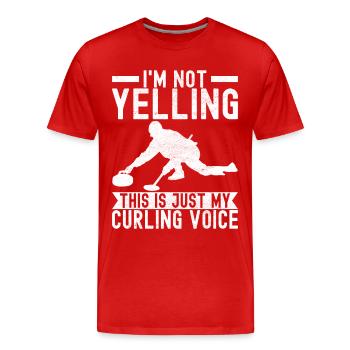 Curling Curling Players - Men's Premium Organic T-Shirt - red - Front - Damien (186cm)
