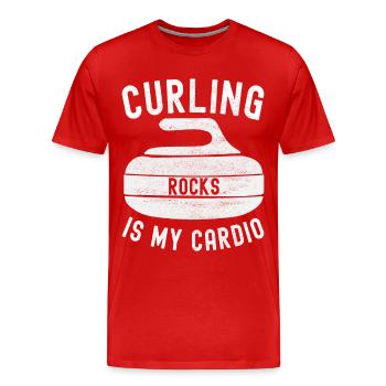 Joueurs de curling - T-shirt bio Premium Homme - rouge - Devant - Damien (186cm)