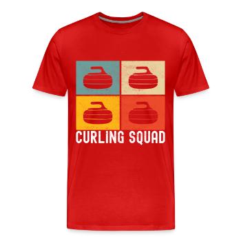 Joueurs de curling - T-shirt bio Premium Homme - rouge - Devant - Damien (186cm)