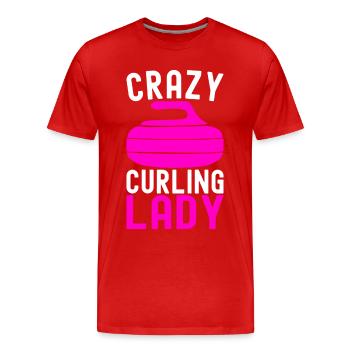 Joueurs de curling - T-shirt bio Premium Homme - rouge - Devant - Damien (186cm)