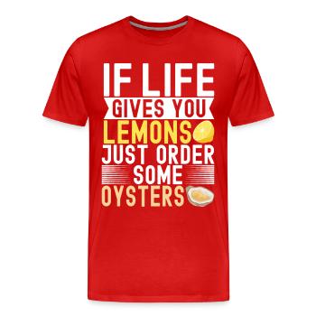 Oysters Oyster Lovers - Men's Premium Organic T-Shirt - red - Front - Damien (186cm)
