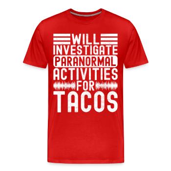 Paranormal Investigator Ghost Hunting - Men's Premium Organic T-Shirt - red - Front - Damien (186cm)