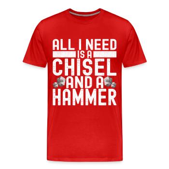 Geologe Geologie - Männer Premium Bio T-Shirt - Rot - Vorne - Damien (186cm)