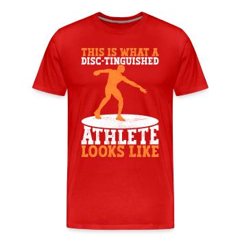 Discus thrower discus throw - Men's Premium Organic T-Shirt - red - Front - Damien (186cm)