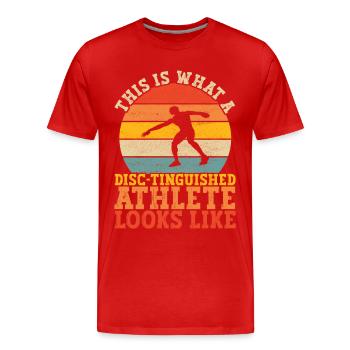 Lancer du disque Lancer du disque - T-shirt bio Premium Homme - rouge - Devant - Damien (186cm)