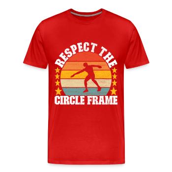 Lancer du disque Lancer du disque - T-shirt bio Premium Homme - rouge - Devant - Damien (186cm)