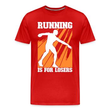 Lancer du disque Lancer du disque - T-shirt bio Premium Homme - rouge - Devant - Damien (186cm)