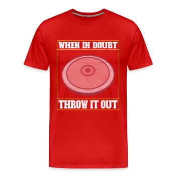 Discus thrower discus throw - Men's Premium Organic T-Shirt - red - Front - Damien (186cm)