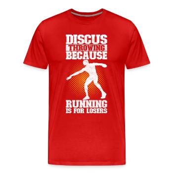 Discus thrower discus throw - Men's Premium Organic T-Shirt - red - Front - Damien (186cm)