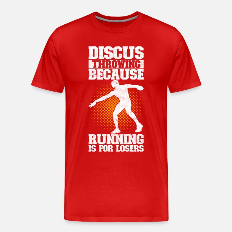 Diskuswerfer Diskuswerfen - Männer Premium Bio T-Shirt - Rot