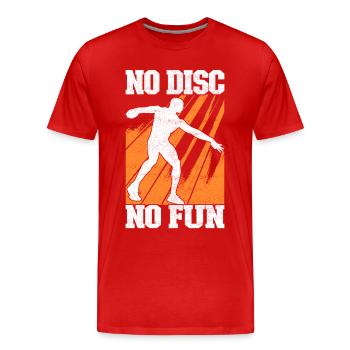 Discus thrower discus throw - Men's Premium Organic T-Shirt - red - Front - Damien (186cm)
